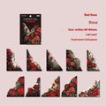 Creative notepad with bookmark designs in seasonal patterns on light paper