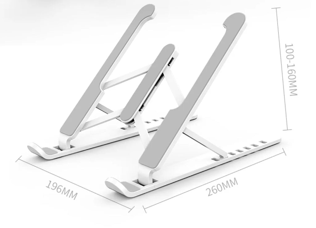 P1 laptop stand in charm black, foldable and adjustable, made from ABS and silicone with 40 kg capacity