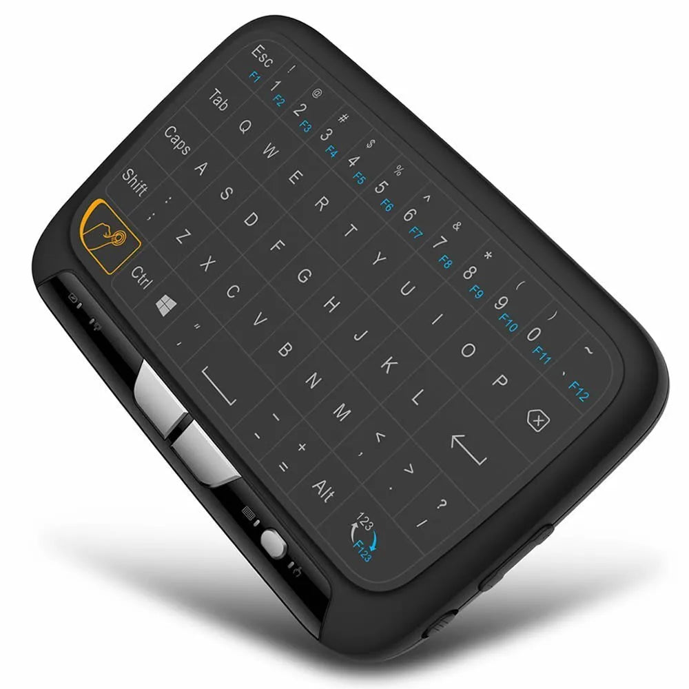 Mini H18 black wireless keyboard with touchpad and USB dongle for Android TV box and notebook