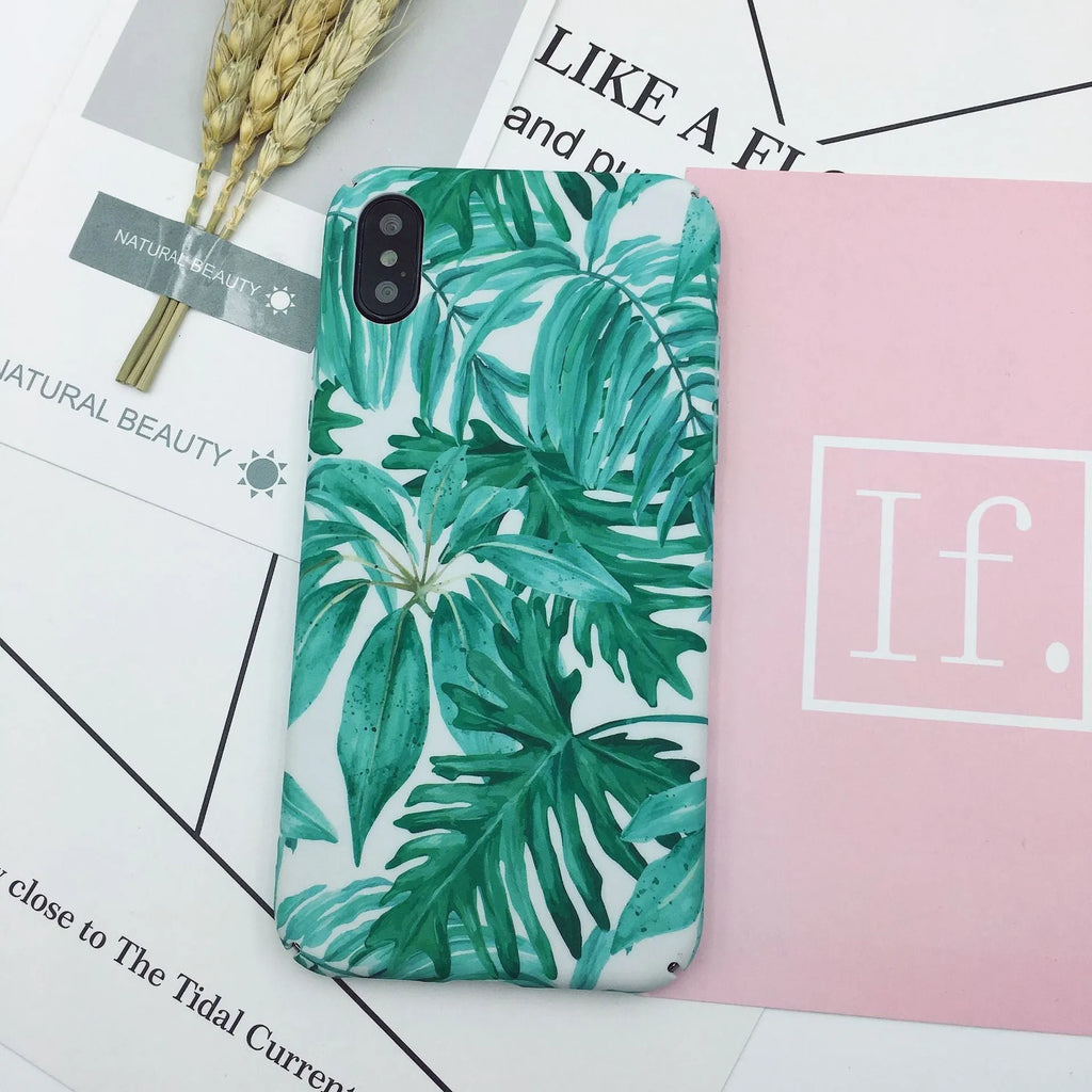Green and pink painted PC phone case back cover for OPPO VIVO iPhone smartphones