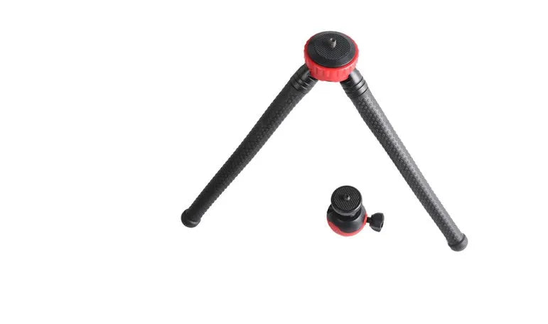 Black octopus tripod with flexible rubber legs and a spherical gimbal head, extended to 30cm.