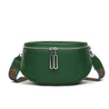 Women's soft PU leather messenger bag in saddle shape design with single shoulder strap