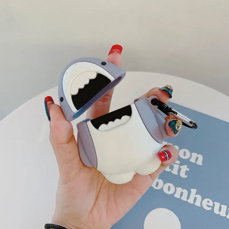Colourful printed silicone protective case cover for Apple AirPods 1 and 2 wireless headphones.