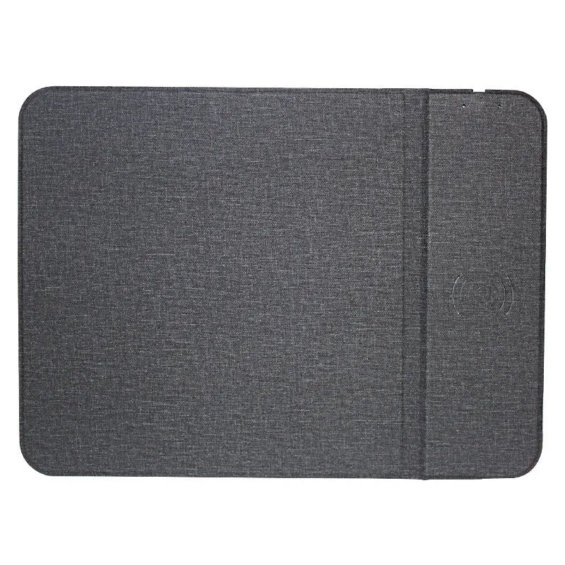 Foldable cloth wireless charging phone holder showing 10W Qi charging logo.