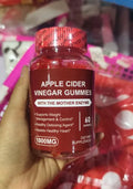 Bottle of apple cider vinegar gummy supplements containing 60 tablets for adult nutritional support