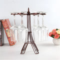 Bronze iron wine glass holder on countertop with welded frame, 26x15x33cm