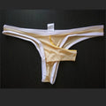 Men's nylon ice silk briefs in multiple colours including army green and white.