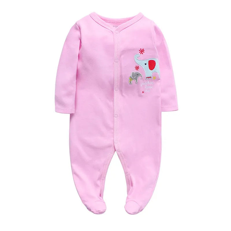 Cotton baby one-piece clothes with dinosaur print design for infant wear