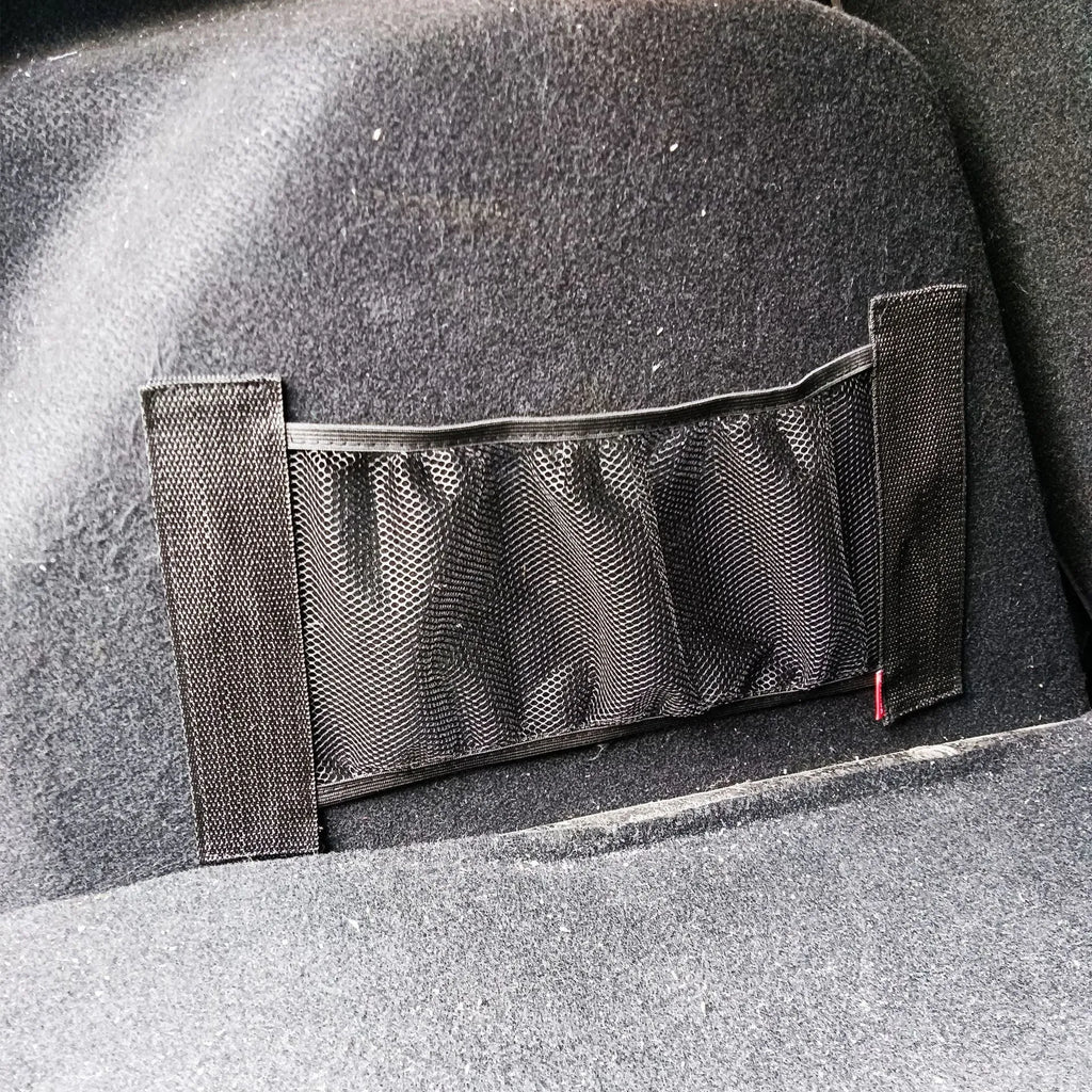 Elastic polyester car boot storage net shown in two sizes: 20x35cm and 20x45cm.