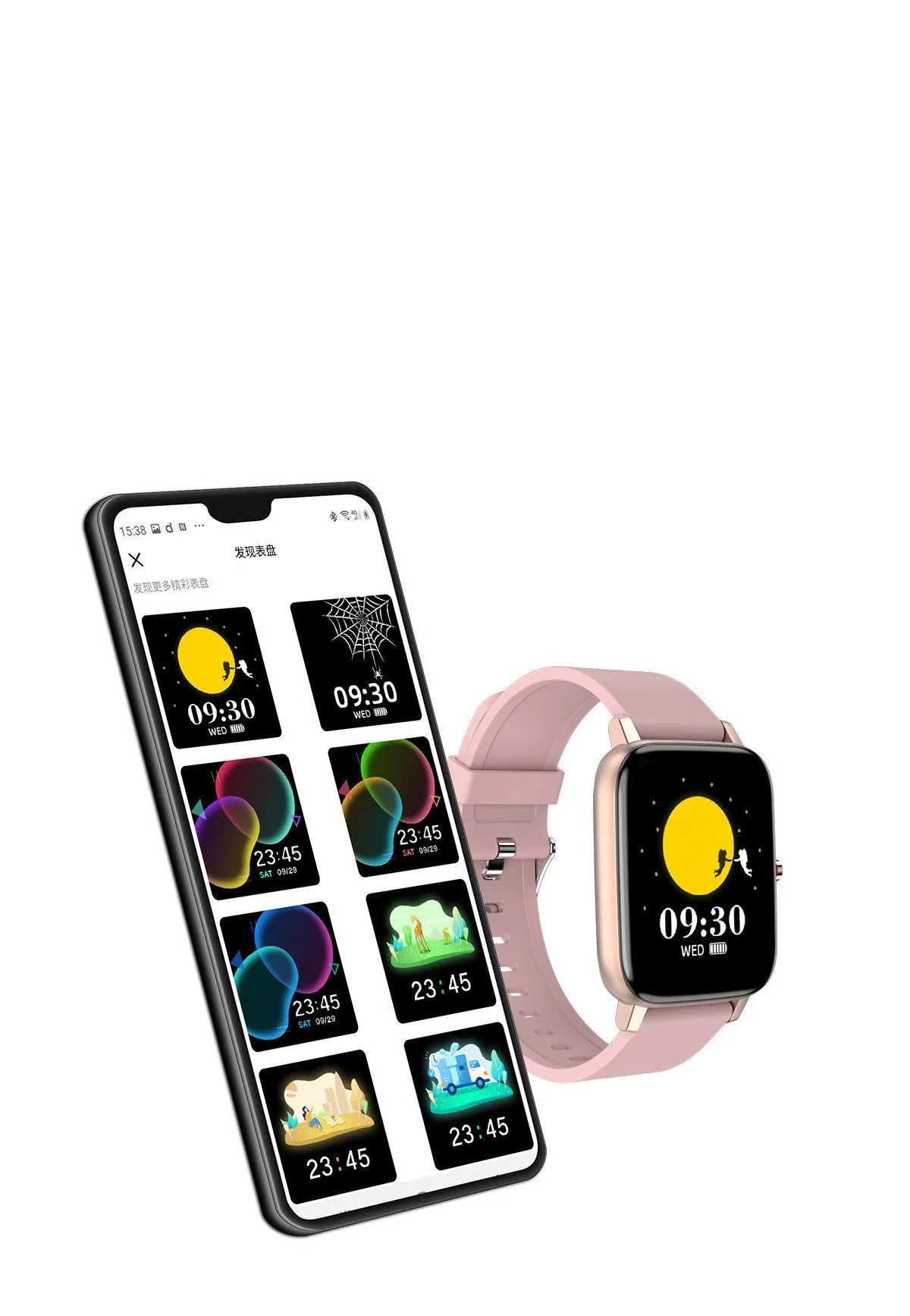 H80 sports smart watch with black silicone strap showing health metrics on a 1.69-inch spherical glass touchscreen.