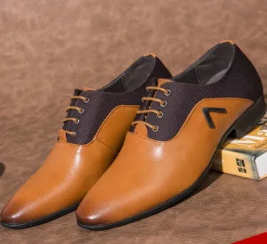 Men's black Oxford dress shoe with a low-cut PU leather upper and rubber sole.