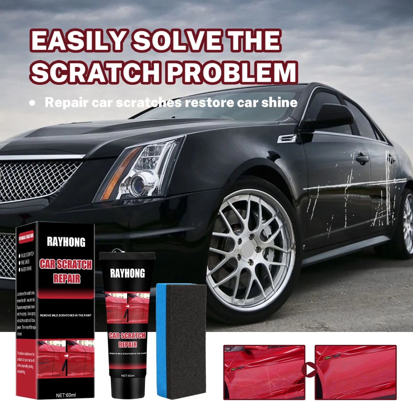60ml car scratch repair wax container for surface scratch removal on lacquer paint