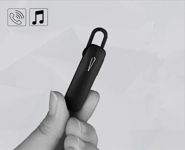 M163 Bluetooth car headset in black and white colour options with call control buttons