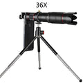 Black 36x telephoto mobile phone telescope attachment with compact design
