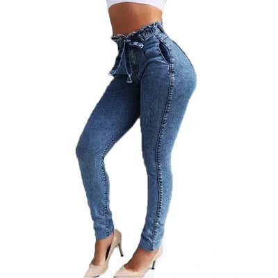 Men's fringed jeans in cowboy fabric available in grey, dark blue, and light blue