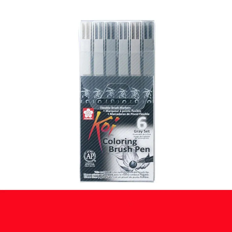 Set of refillable watercolour brush markers with soft tips, showing 12 vibrant colours in a case.