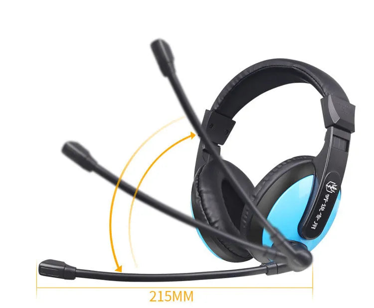 Blue760 wired over-ear gaming headset with microphone boom and 3.5mm plug