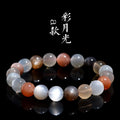 Natural colourful moonlight moonstone duobao bracelet with 8mm stones in single circle construction