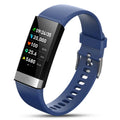 V19 smart fitness bracelet with ECG SpO2 monitoring display showing health metrics