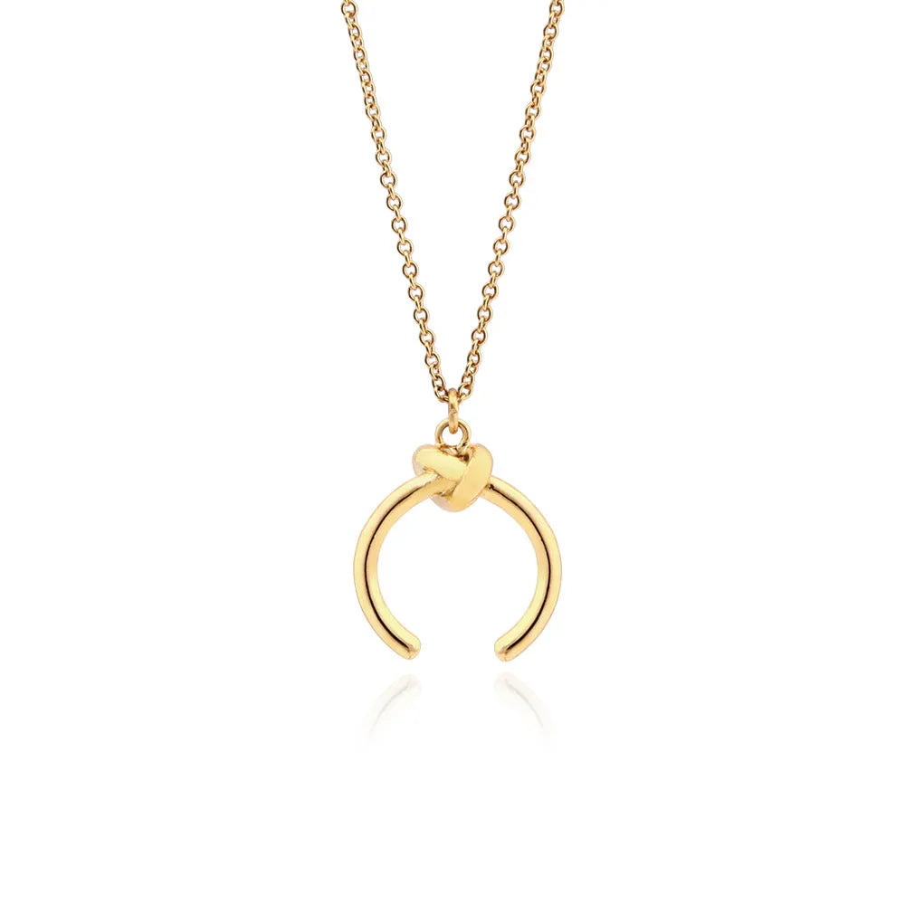 Vintage geometric copper pendant necklace with adjustable cross chain in gold or silver colour