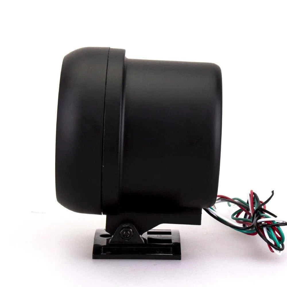 Automotive tachometer with blue pointer display measuring 95mm diameter for 12V vehicle installation