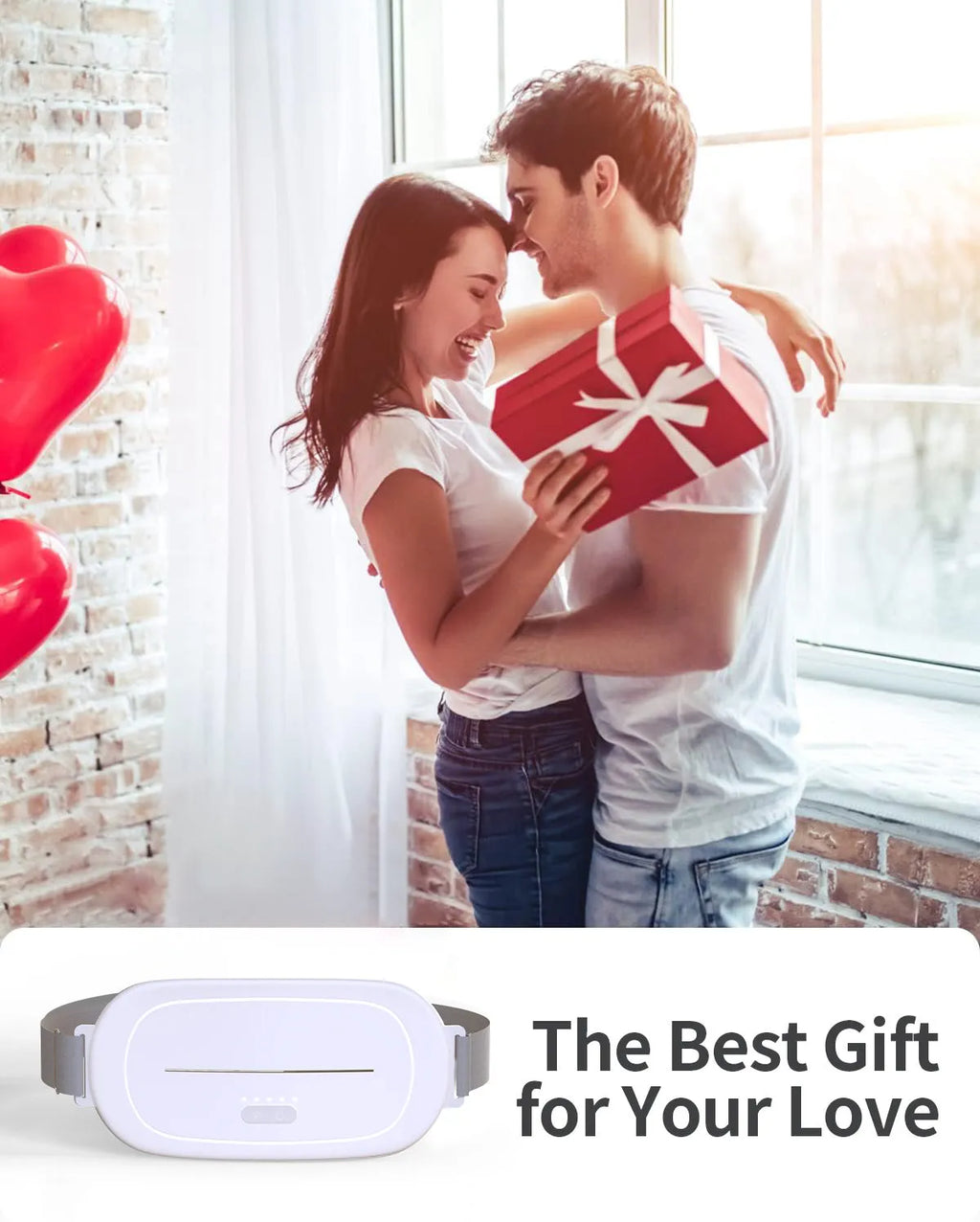 White handheld uterine warming device with control buttons on a plain background.