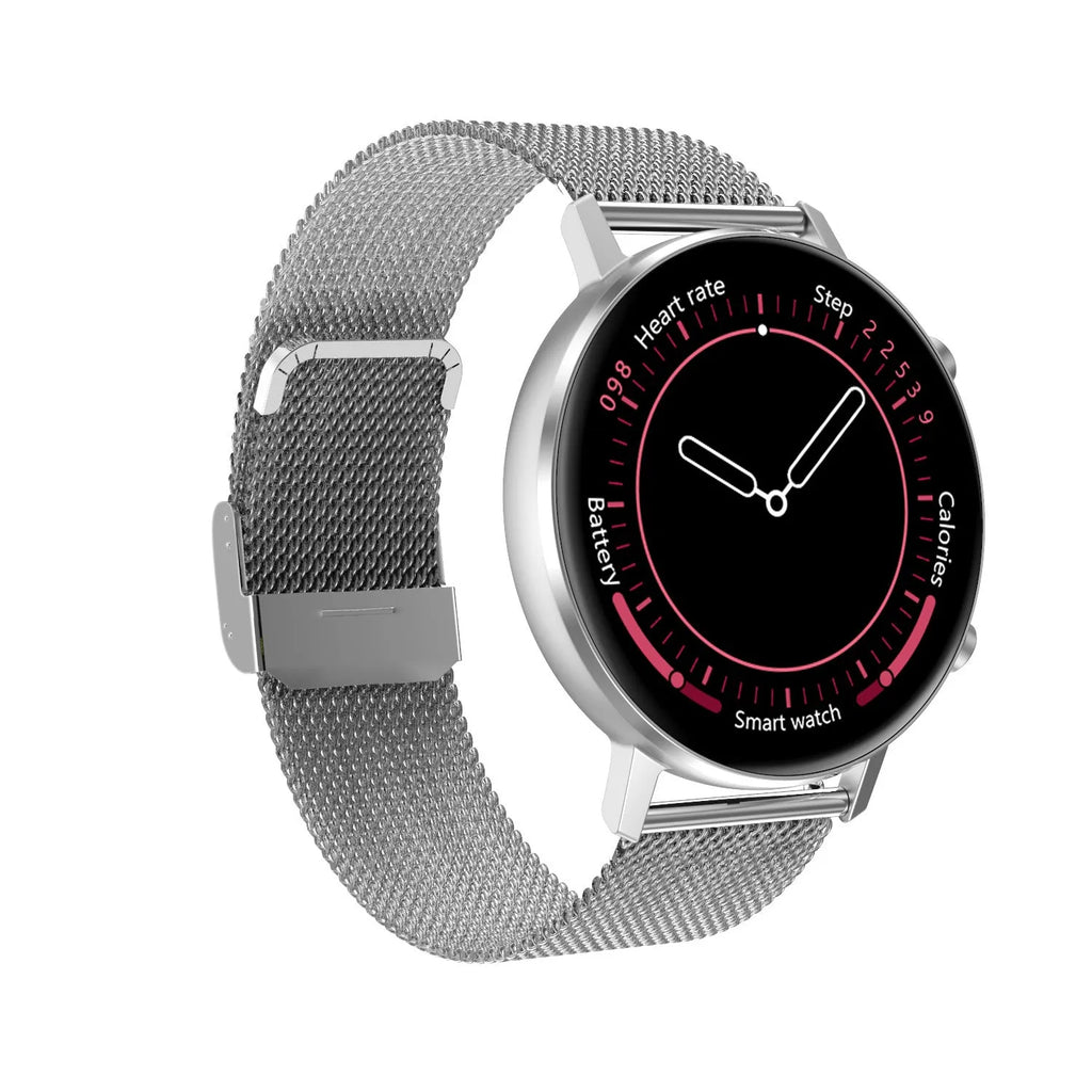 DT96 smart bracelet fitness tracker with steel strap and 1.3 inch screen display