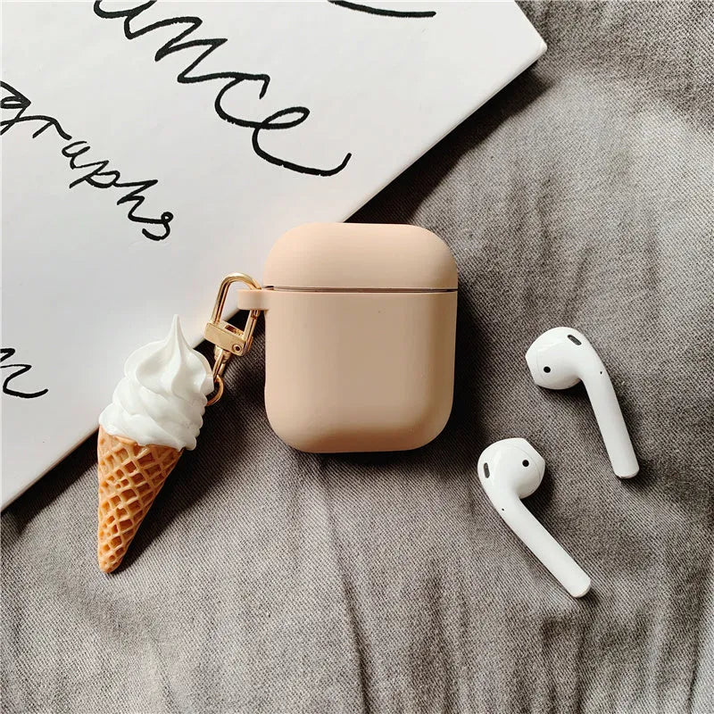 Colourful silicone cylinder protector case for Apple AirPods 2 wireless headset.