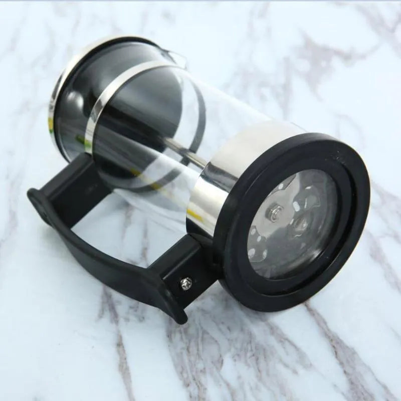 Small glass and stainless steel stovetop coffee maker with 350 ml capacity