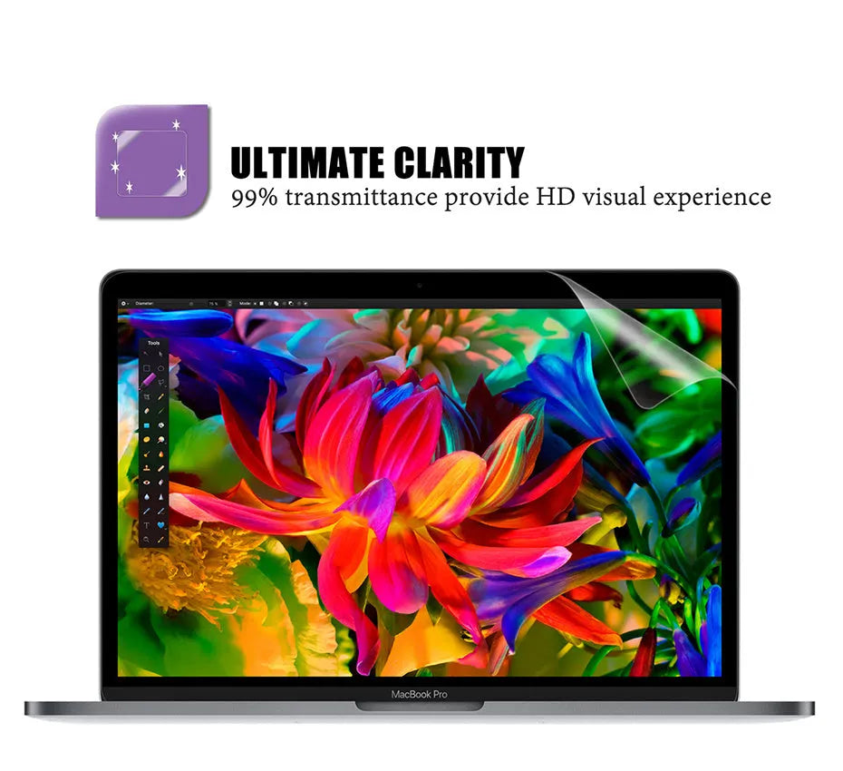 Matte screen protector film for 13-inch MacBook Pro laptop with installation tools