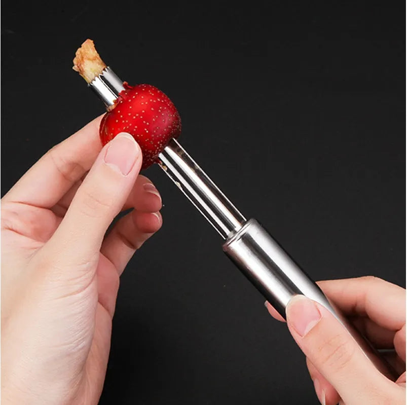 Stainless steel pineapple corer slicer with coloured handles for kitchen use