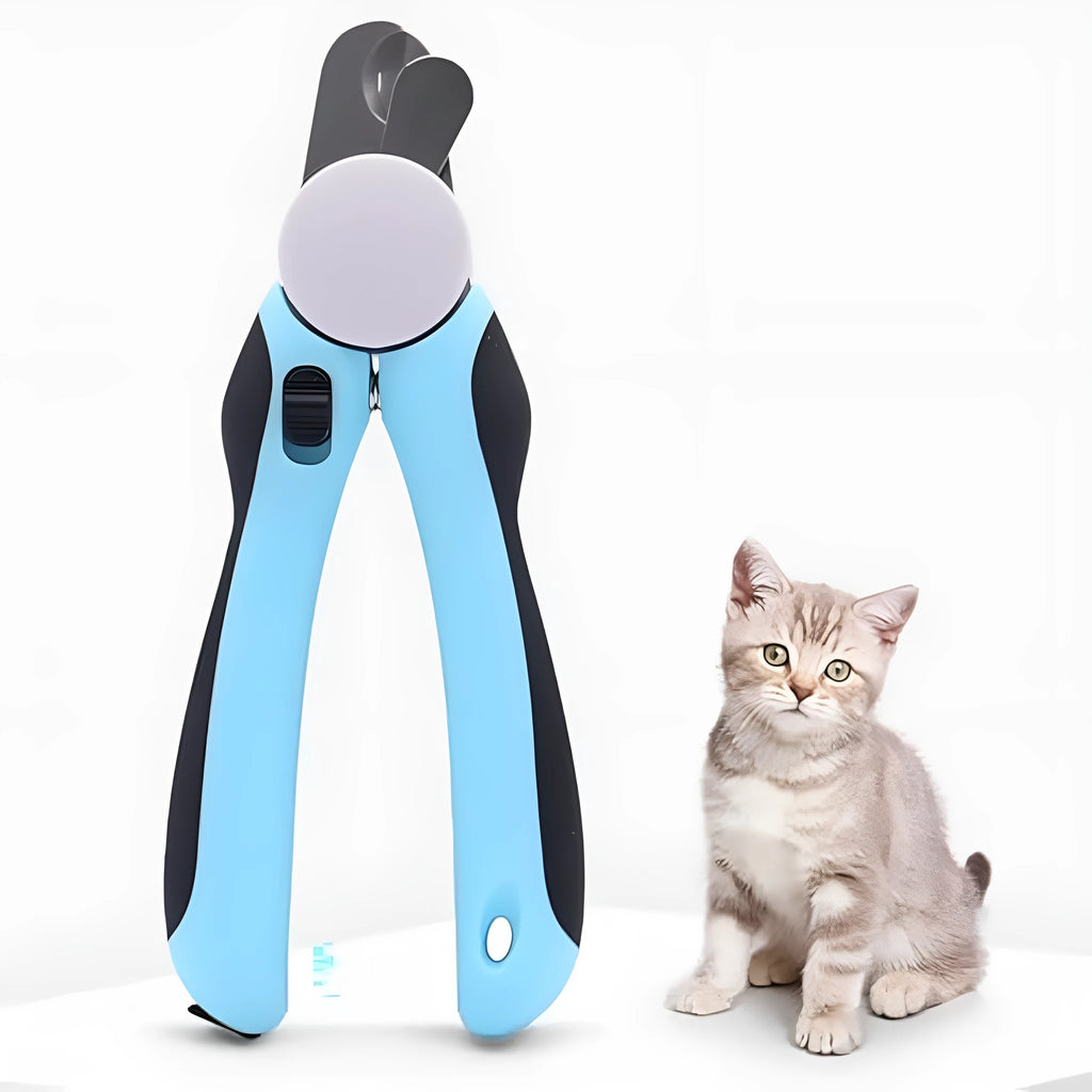 Blue heavy duty stainless steel dog nail clippers with safety guard for large breeds and thick nails