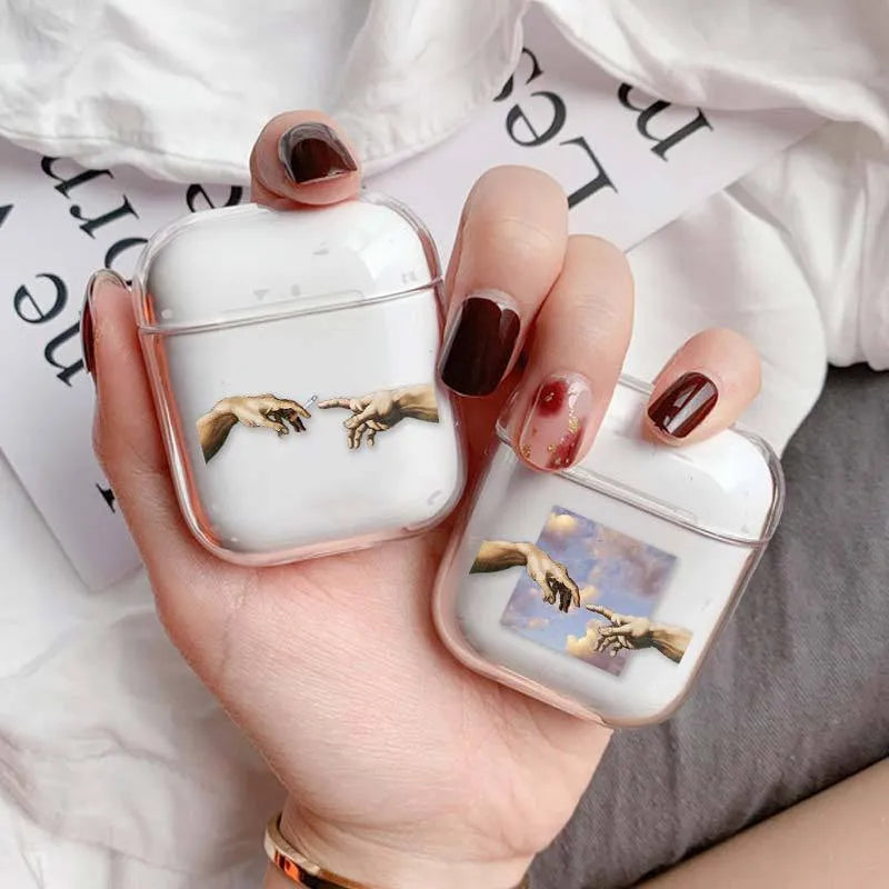 Transparent AirPods protective cover showing colour options 89Style to 93Style
