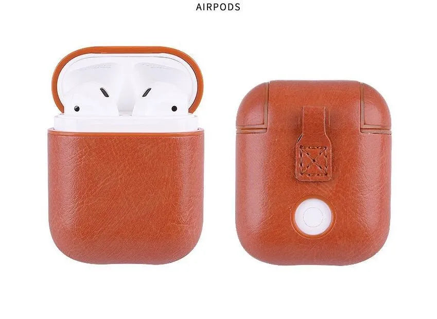 Genuine leather protective case for Apple Airpods in four colour options