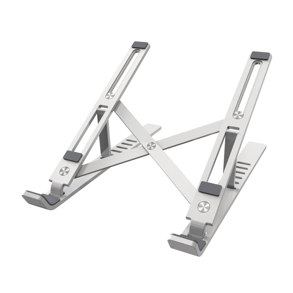 Aluminium alloy laptop stand with six height adjustment gears in black colour option