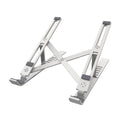 Aluminium alloy laptop stand with six height adjustment gears in black colour option