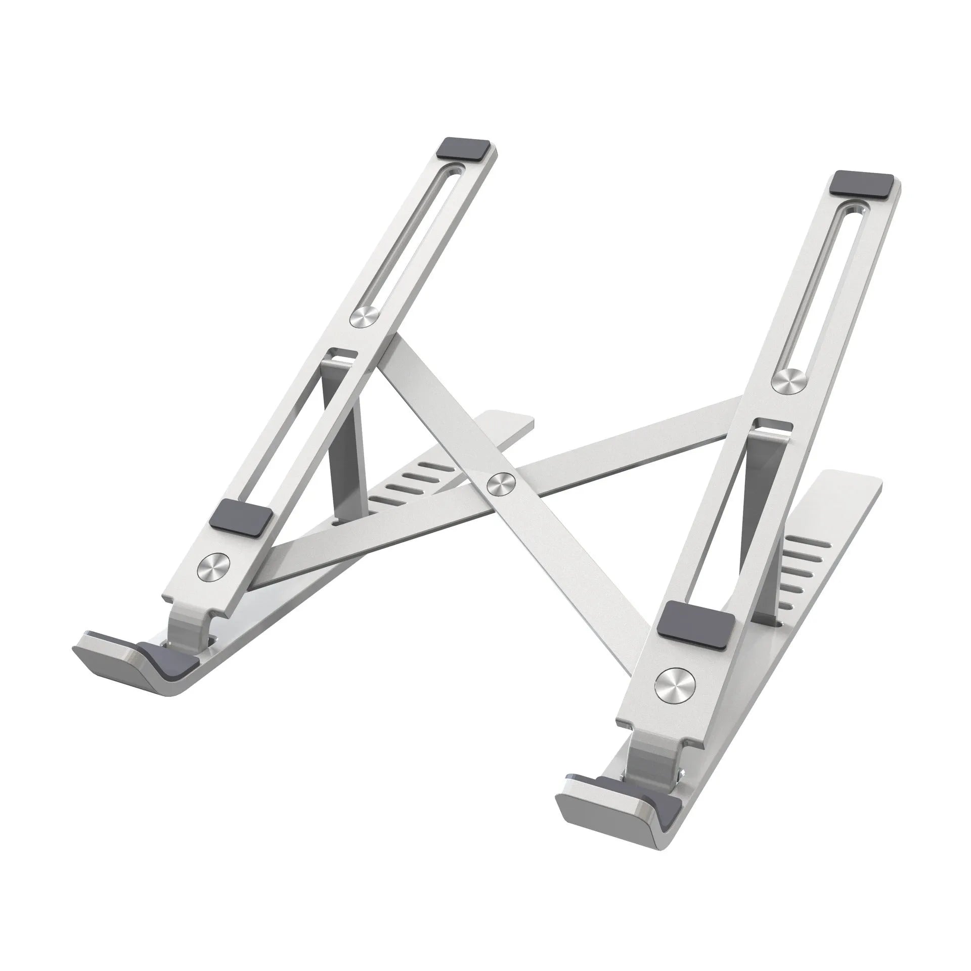 Aluminium alloy laptop stand with six height adjustment gears in black colour option
