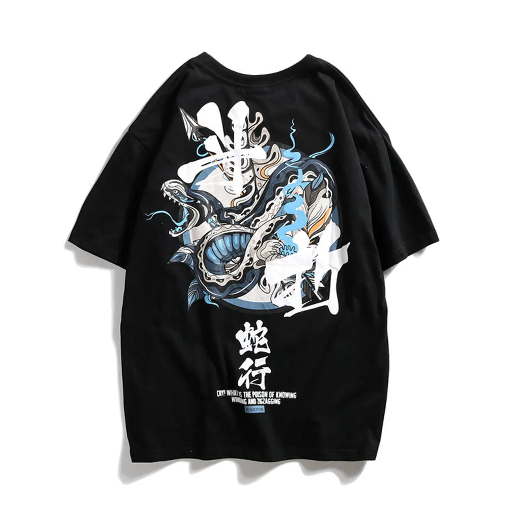 Men Chinese letter hooded cotton pullover sweatshirt in black and white options