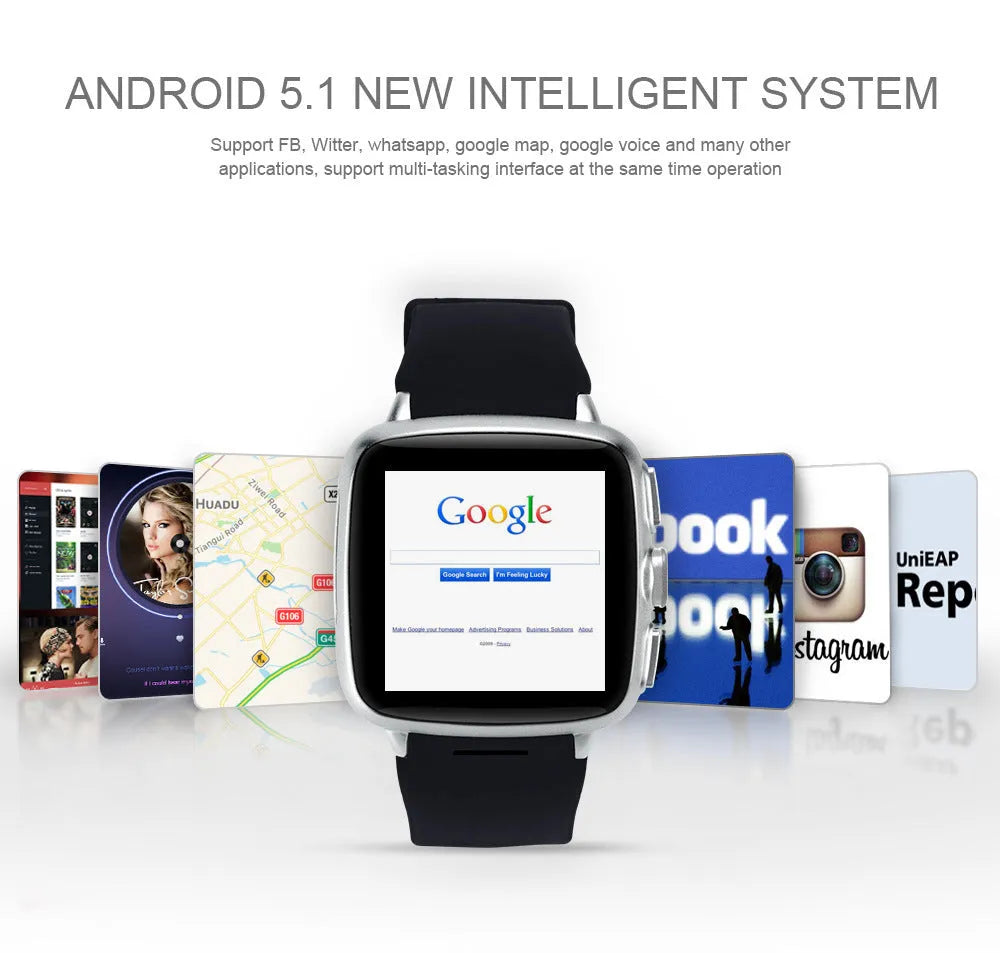 Z01smart watch with 1.54 inch touch screen shown in black and white colour options