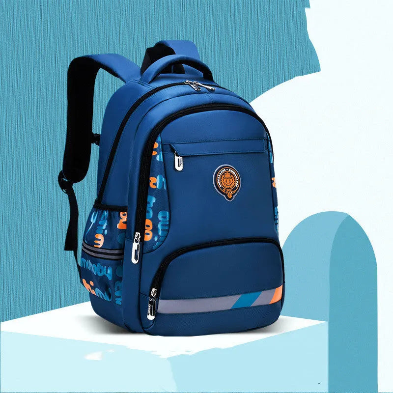 Sesame Baby children's school bag in black, green, and royal blue made from high density nylon