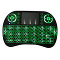 Backlit I8 mini wireless keyboard with touchpad and 2.4GHz USB receiver for laptop and smart TV