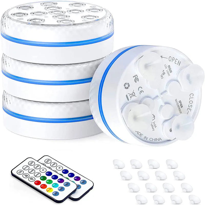 Remote control colour changing LED diving light with IP68 waterproof rating for garden ponds