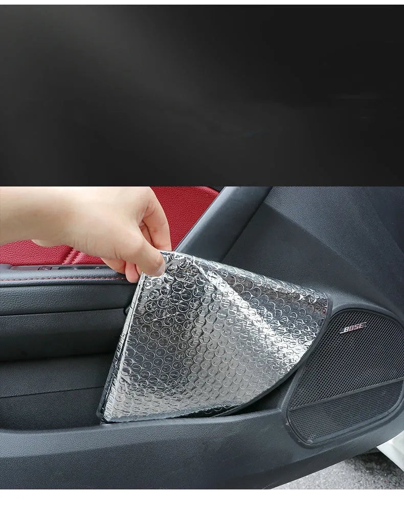 Car steering wheel sunshade cover in aluminium foil with brand LOGO pattern for universal fit heat protection