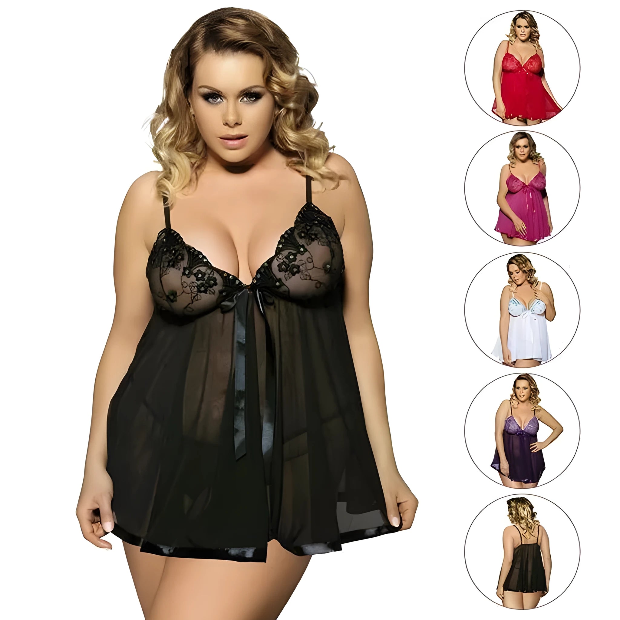 Women's purple lace mesh sleepdress seamless construction lingerie sleepwear