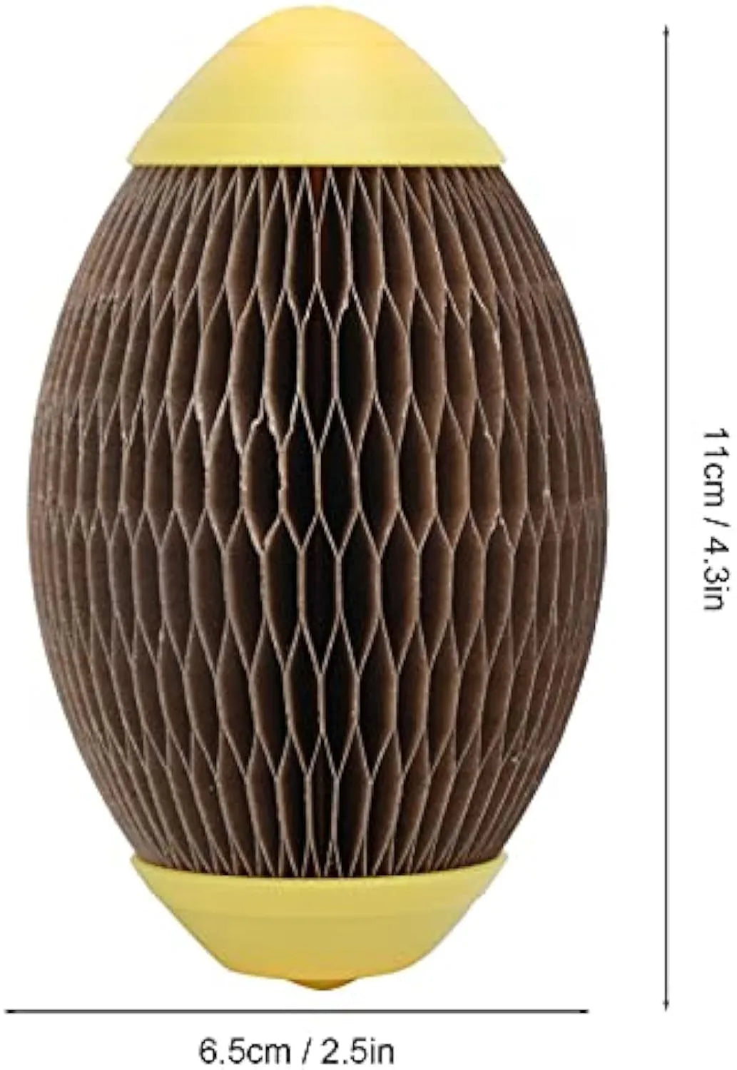 Elliptical corrugated paper catnip ball toy for scratching and kicking play