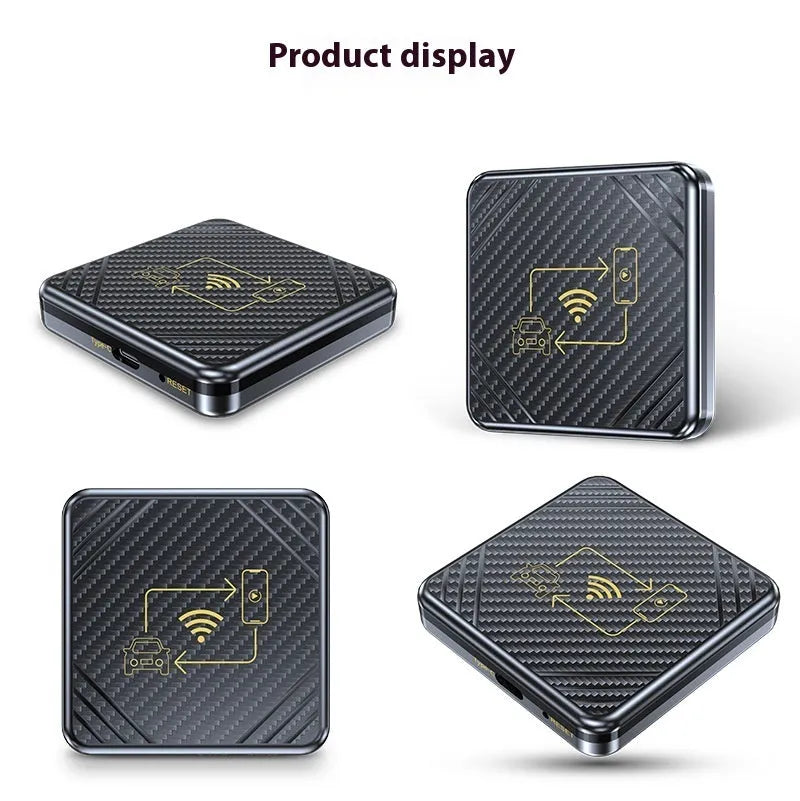 Wireless CarPlay to Android Auto conversion box with USB connector and ABS plastic housing