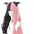 Harajuku Lolita wig with long black and pink curly hair and fringe bangs for cosplay