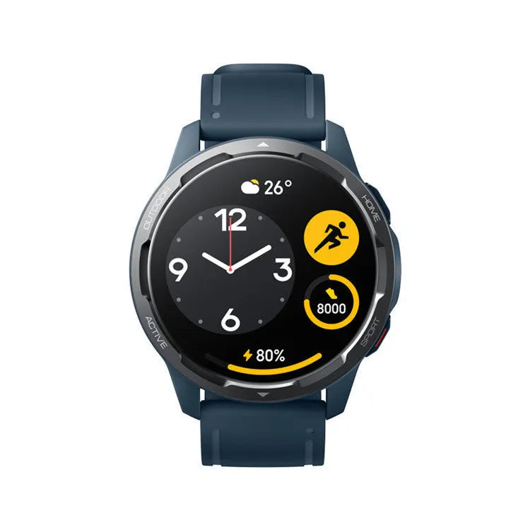 Dual-band GPS smart watch with 1.43-inch touch screen display and silicone wrist strap
