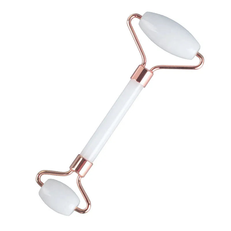 White jade roller and scrapping tool set with double-headed design and storage board