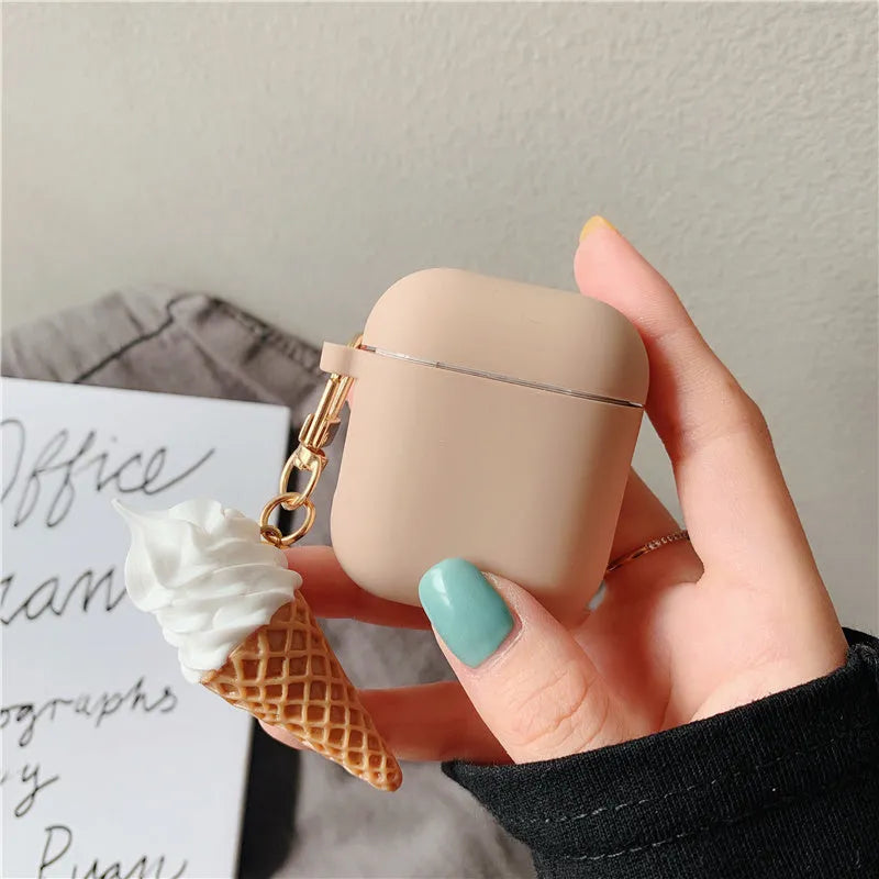 Colourful silicone cylinder protector case for Apple AirPods 2 wireless headset.